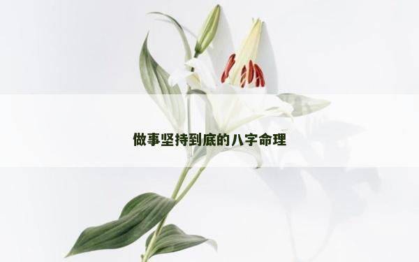 做事坚持到底的八字命理