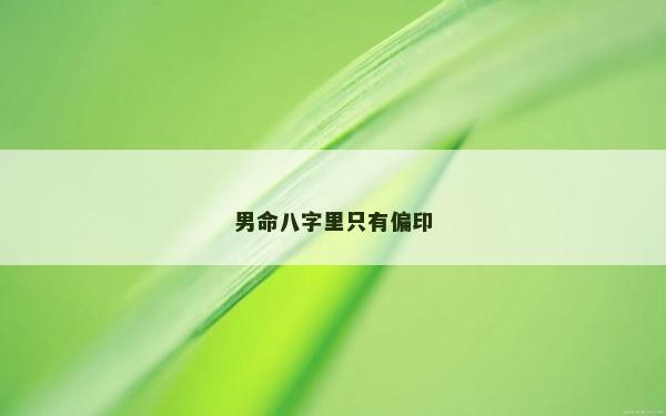 男命八字里只有偏印