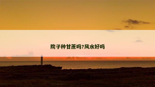 院子种甘蔗吗?风水好吗