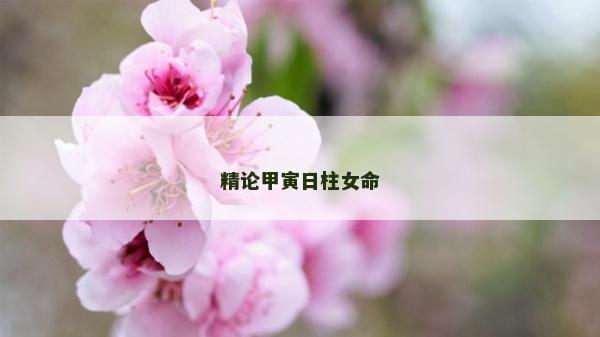 精论甲寅日柱女命
