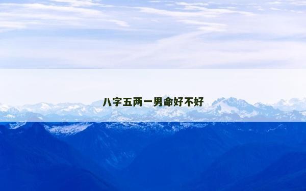 八字五两一男命好不好