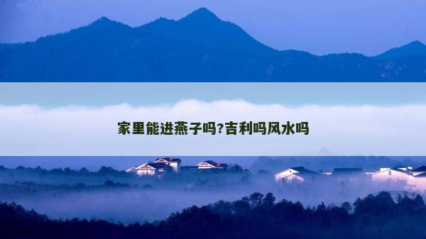 家里能进燕子吗?吉利吗风水吗