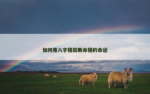 如何用八字格局断命格的命运