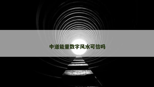 中道能量数字风水可信吗