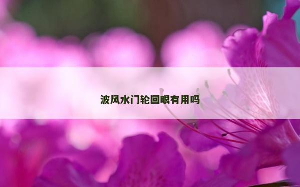 波风水门轮回眼有用吗