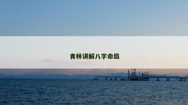 青林讲解八字命局