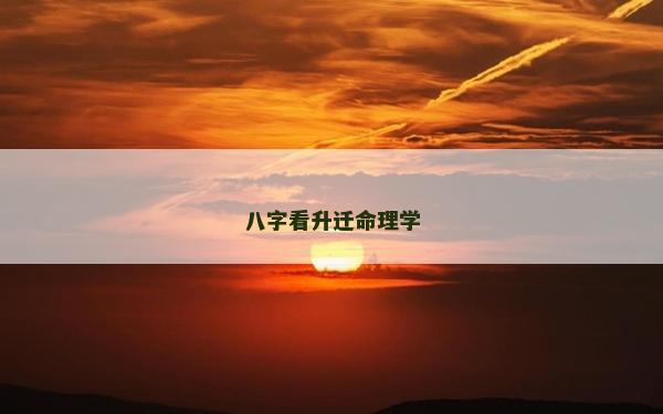 八字看升迁命理学