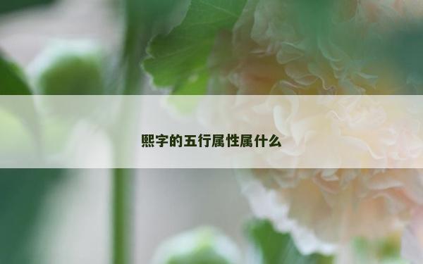熙字的五行属性属什么