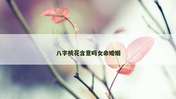 八字桃花含意吗女命婚姻