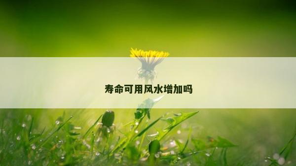 寿命可用风水增加吗
