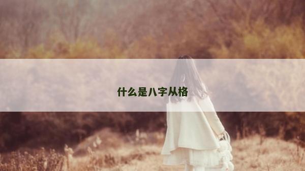什么是八字从格
