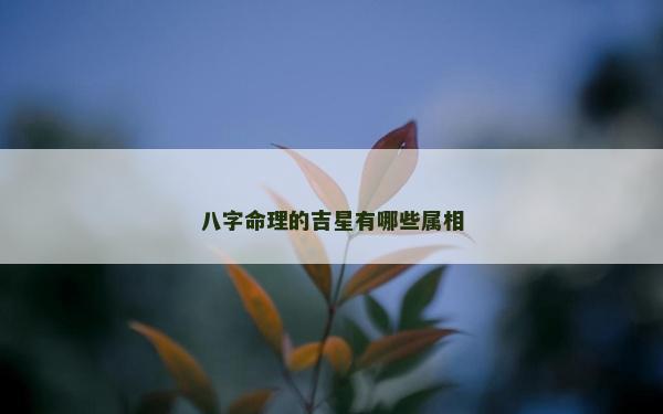 八字命理的吉星有哪些属相