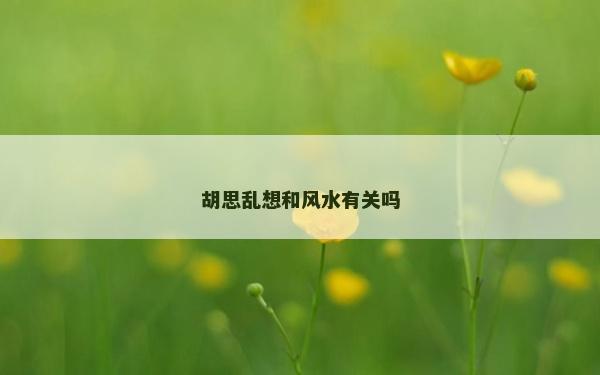 胡思乱想和风水有关吗