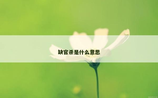 缺官杀是什么意思