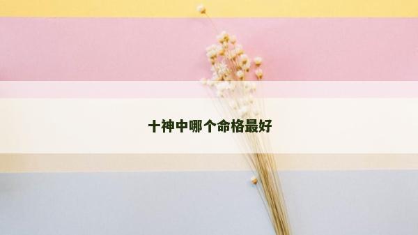 十神中哪个命格最好