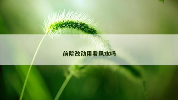 前院改动用看风水吗