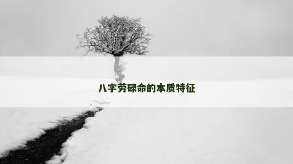 八字劳碌命的本质特征