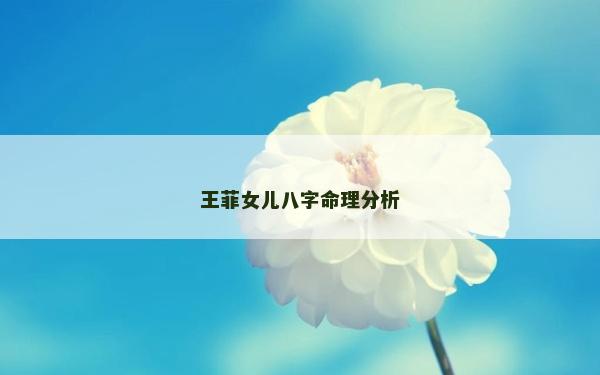 王菲女儿八字命理分析