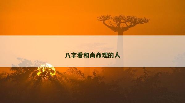 八字看和尚命理的人