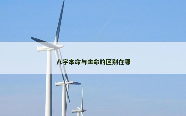 八字本命与主命的区别在哪