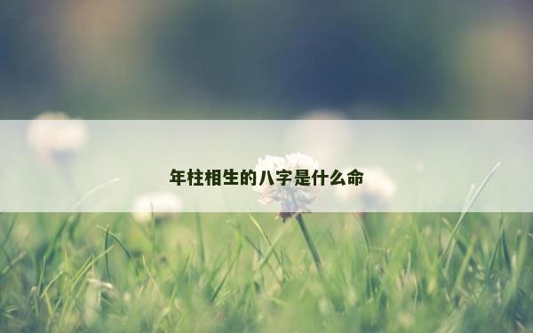 年柱相生的八字是什么命