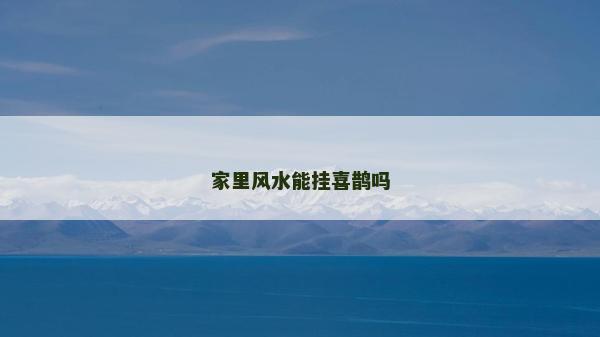 家里风水能挂喜鹊吗