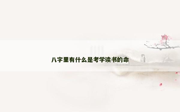 八字里有什么是考学读书的命