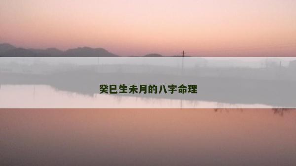 癸巳生未月的八字命理