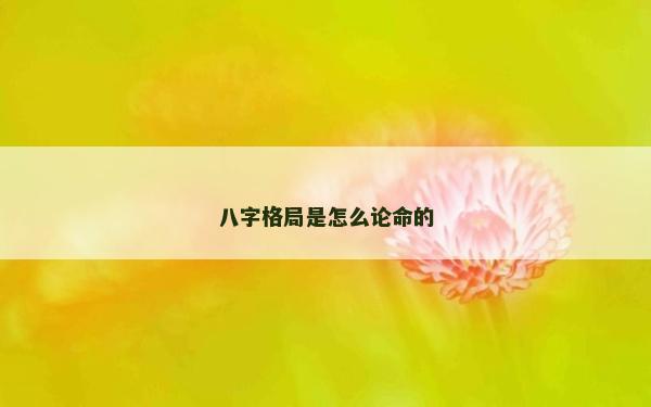 八字格局是怎么论命的