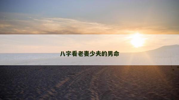八字看老妻少夫的男命