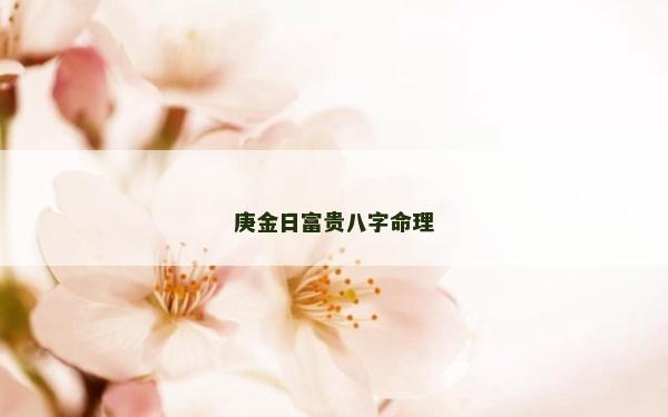 庚金日富贵八字命理