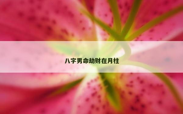 八字男命劫财在月柱