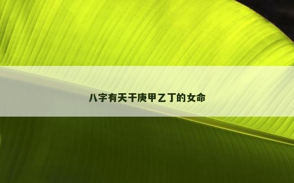 八字有天干庚甲乙丁的女命
