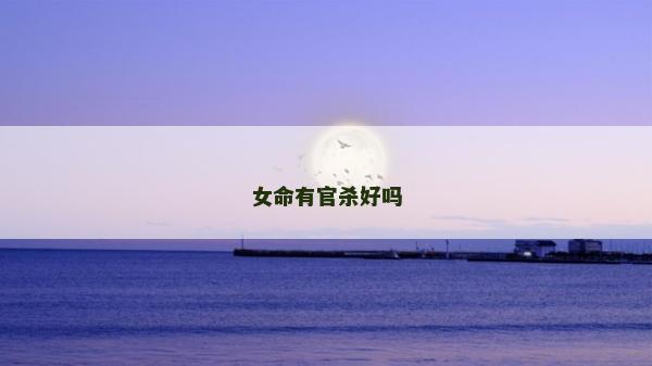 女命有官杀好吗