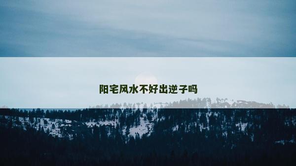阳宅风水不好出逆子吗