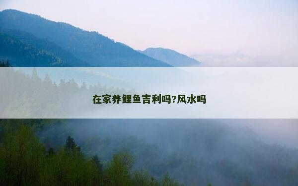在家养鲤鱼吉利吗?风水吗