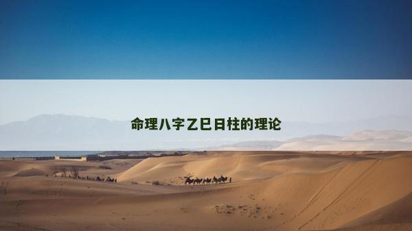 命理八字乙巳日柱的理论