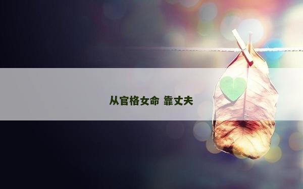 从官格女命 靠丈夫
