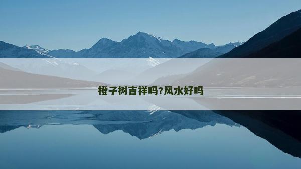 橙子树吉祥吗?风水好吗