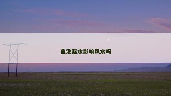 鱼池漏水影响风水吗