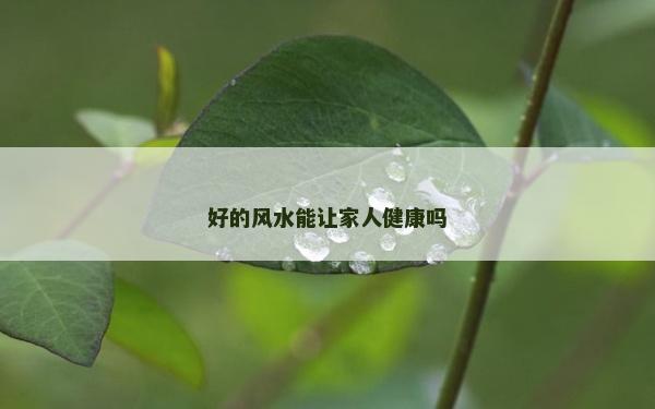 好的风水能让家人健康吗
