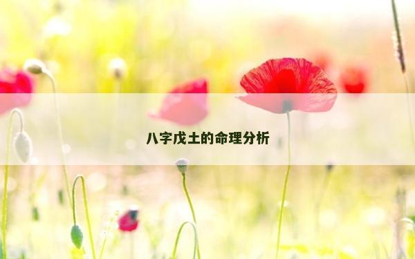 八字戊土的命理分析