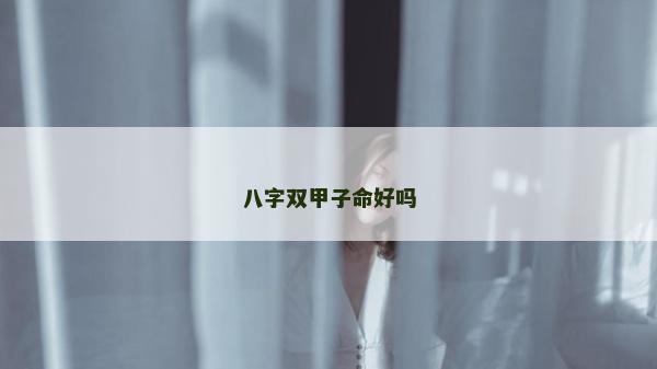 八字双甲子命好吗