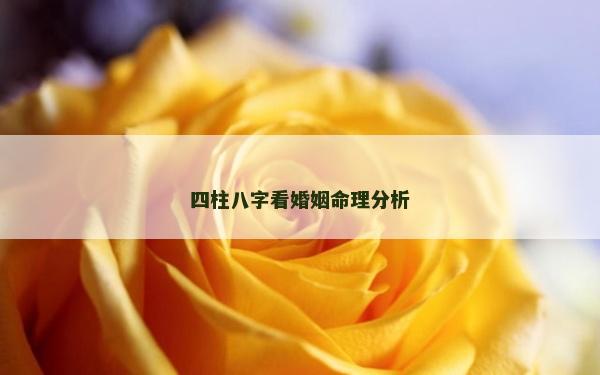 四柱八字看婚姻命理分析