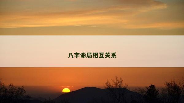 八字命局相互关系
