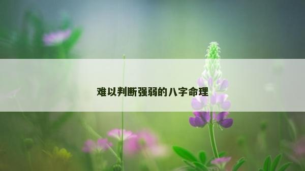 难以判断强弱的八字命理