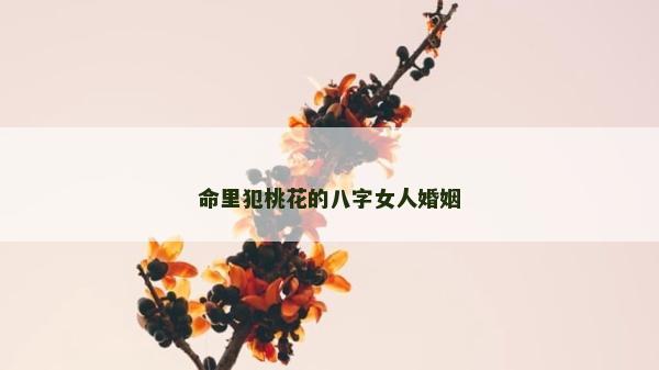 命里犯桃花的八字女人婚姻