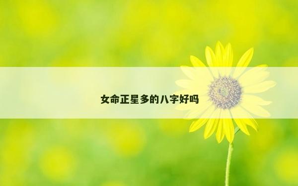 女命正星多的八字好吗