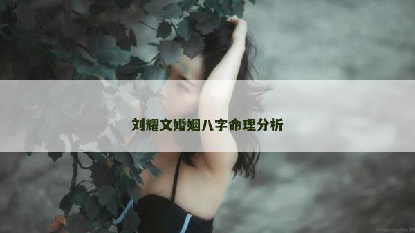 刘耀文婚姻八字命理分析