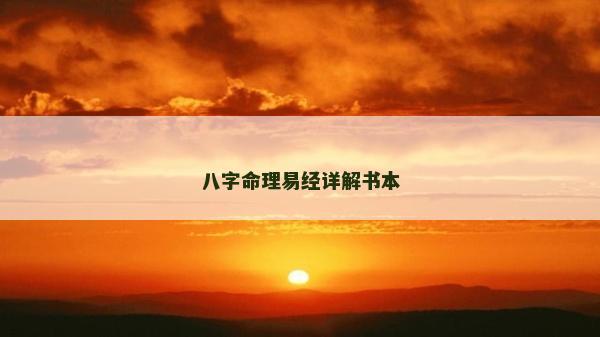 八字命理易经详解书本